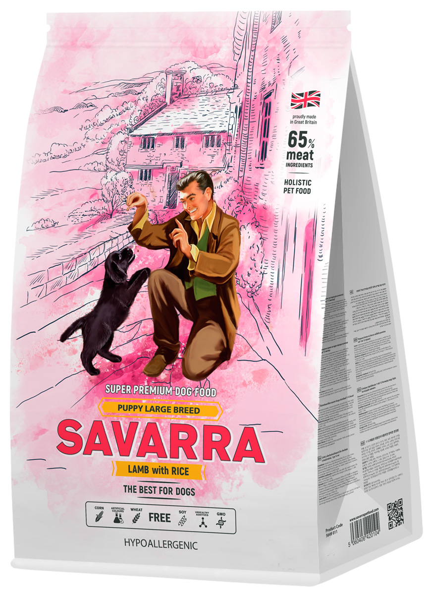 

Savarra Puppy Large Breed для щенков крупных пород с ягненком и рисом (3 кг)