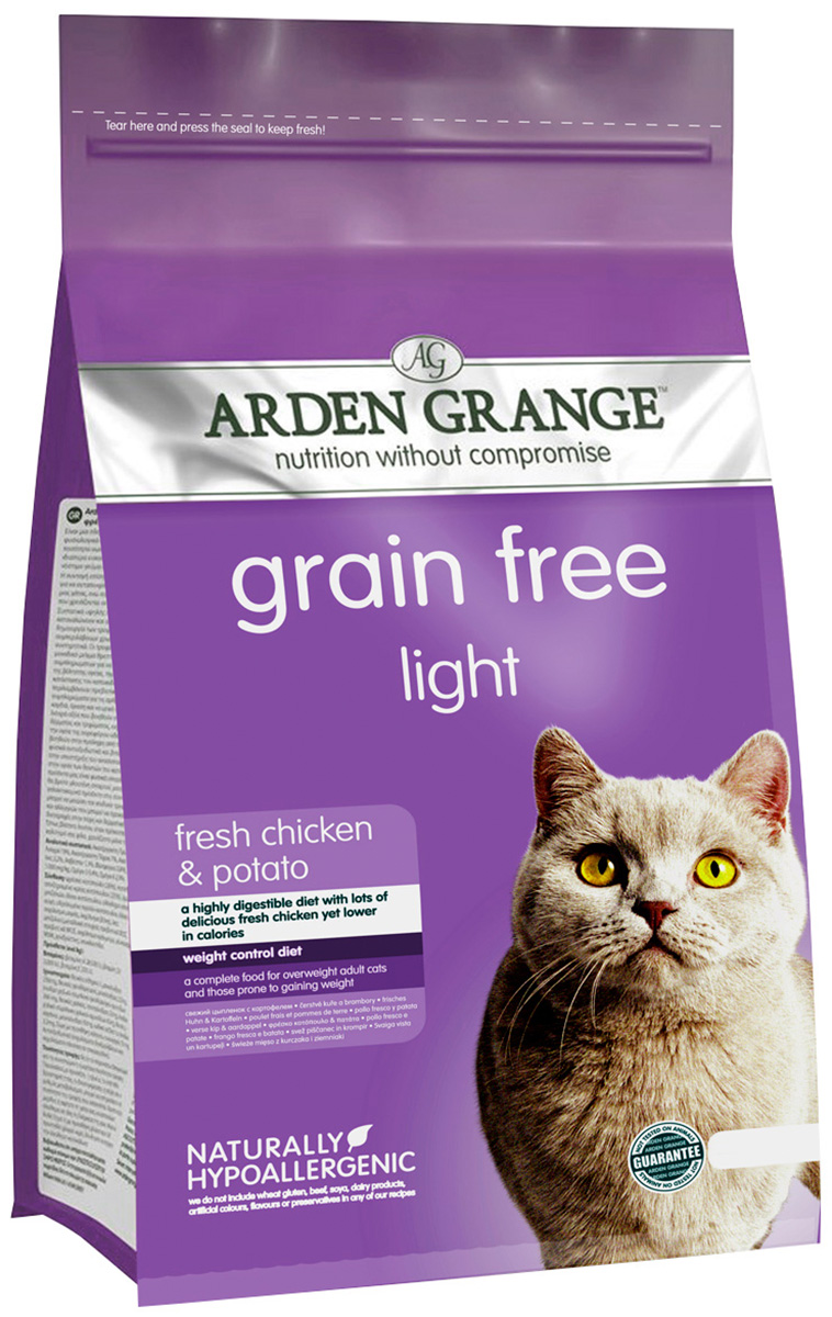 

Arden Grange Light Chicken & Potato беззерновой диетический для взрослых кошек с курицей и картофелем (2 кг)