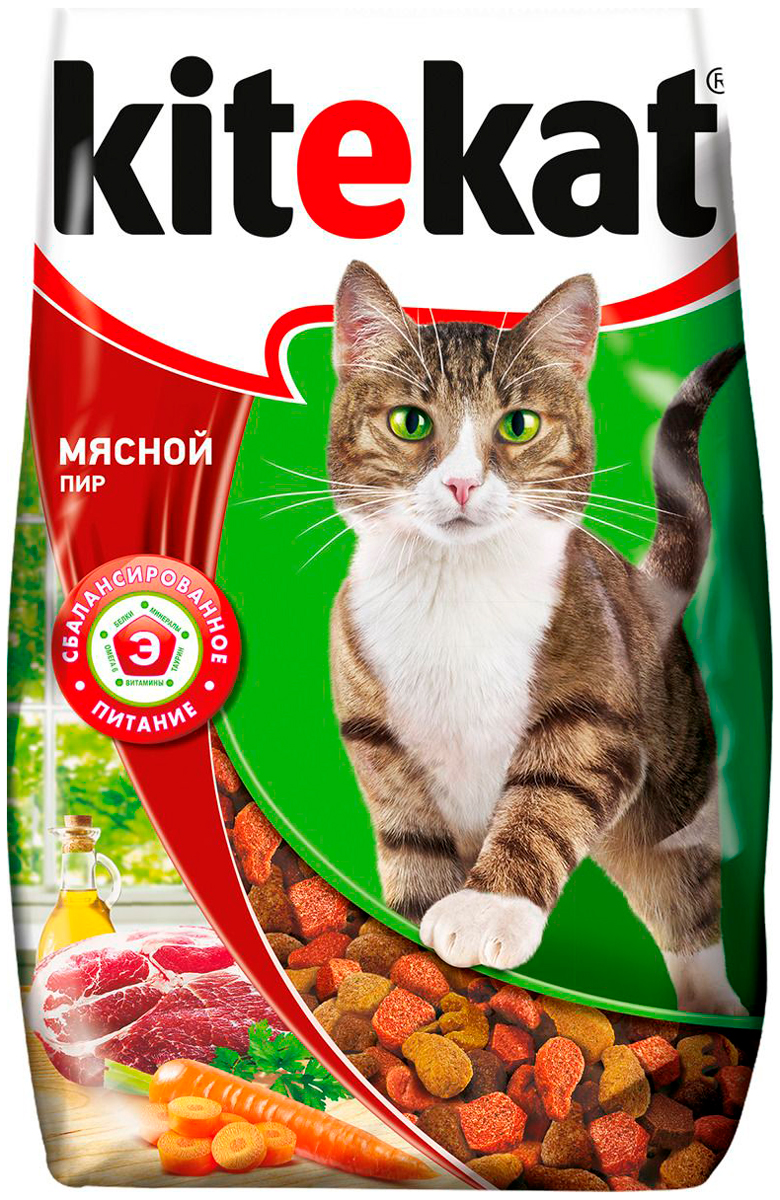 

Kitekat мясной пир для взрослых кошек (1,9 кг)