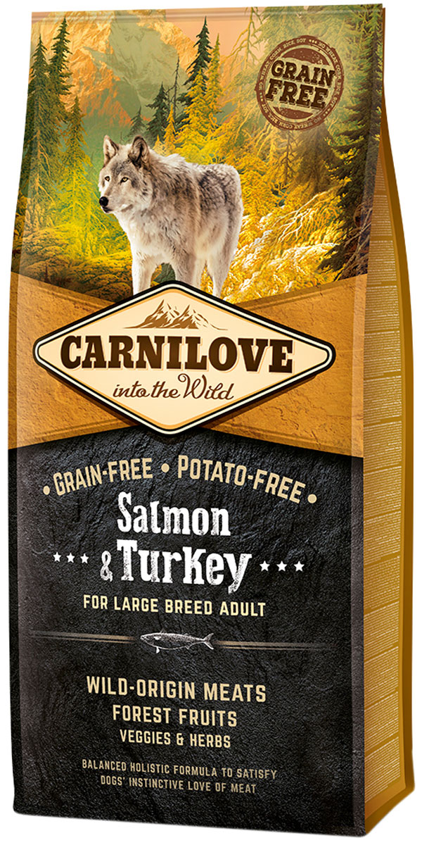 

Brit Carnilove Dog Adult Large Breed Salmon & Turkey беззерновой для взрослых собак крупных пород с лососем и индейкой (12 кг)