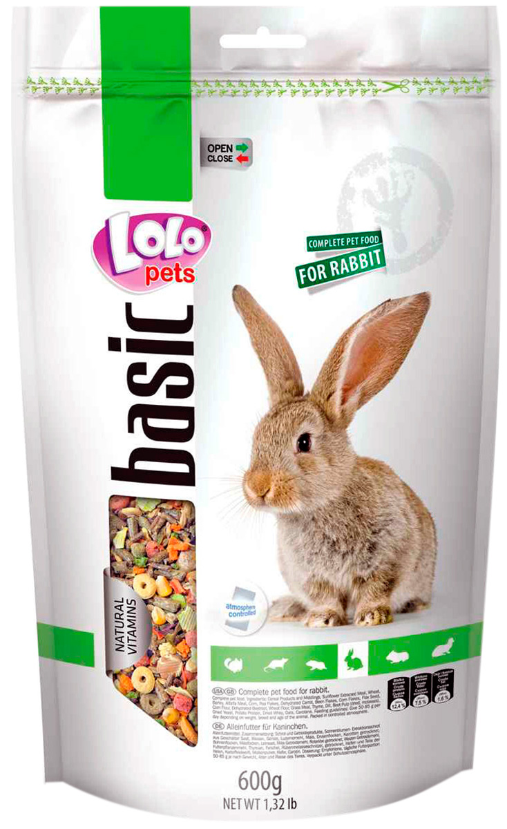Lolo Pets Basic корм для кроликов (600 гр)