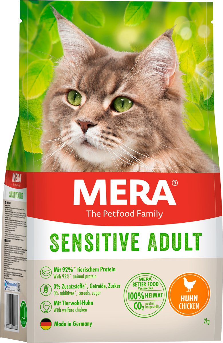 

Mera Cats Adult Sensitive Chicken беззерновой для взрослых кошек с чувствительным пищеварением с курицей (0,4 кг)