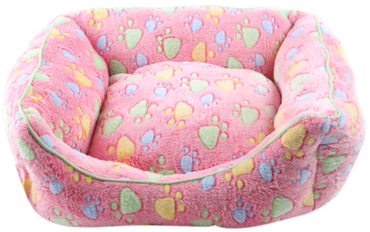 

Лежак для собак For My Dogs Лапки розовый M 52 х 39 х 17 см (1 шт)