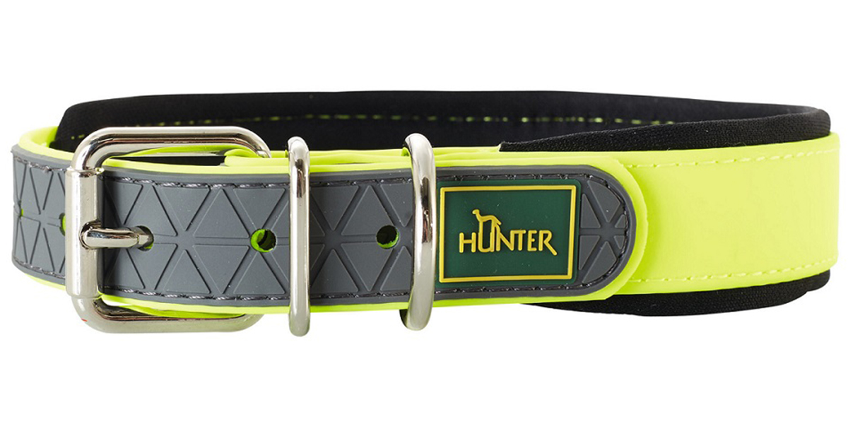 

Ошейник для собак Hunter Convenience Comfort 40 биотан мягкая горловина желтый неон 20 мм 27 – 35 см (1 шт)