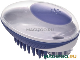Щетка M-Pets Rubeaz для мытья животных с дозатором для мыла синяя 1,5 х 7,5 см (1 шт)