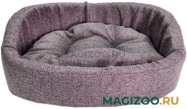 Лежак диванчик для собак и кошек Homepet Микровелюр Leather № 1 темно-серый 43 см х 38 см х 15 см (1 шт)