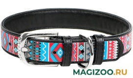Ошейник кожаный для собак Этно черный 15 мм 27 – 36 см Collar WauDog Design (1 шт)