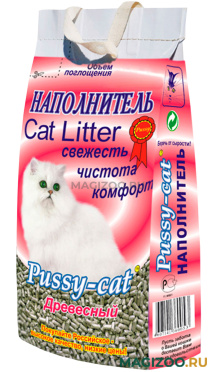 PUSSY-CAT ДРЕВЕСНЫЙ наполнитель древесный для туалета кошек (10 л)