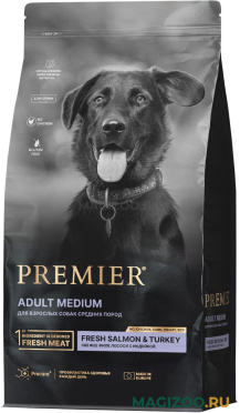 Сухой корм PREMIER LOW GRAIN DOG ADULT MEDIUM SALMON & TURKEY низкозерновой для взрослых собак средних пород с лососем и индейкой (1 кг)