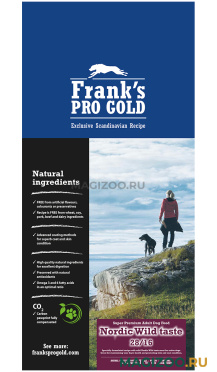 Сухой корм FRANK'S PROGOLD DOG NORDIC WILD TASTE 28/16 REINDEER & POTATO для взрослых собак с чувствительным пищеварением с олениной и картофелем (15 кг)