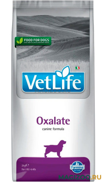Сухой корм FARMINA VET LIFE CANIN OXALATE для взрослых собак при мочекаменной болезни ураты, оксалаты (2 кг)