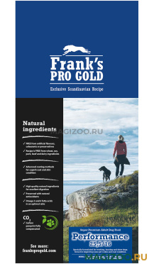 Сухой корм FRANK'S PROGOLD DOG PERFORMANCE 25,5/16 CHICKEN & RICE для активных взрослых собак всех пород с курицей и рисом (15 кг)