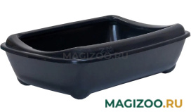 Туалет для кошек ZooM с рамкой глубокий черный 43 х 30 х 12 см (1 шт)