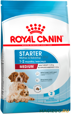 Сухой корм ROYAL CANIN MEDIUM STARTER для щенков средних пород до 2 месяцев, беременных и кормящих сук (12 кг)