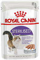 ROYAL CANIN STERILISED для взрослых кастрированных котов и стерилизованных кошек паштет пауч (85 гр)