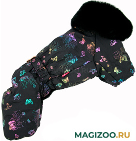 FOR MY DOGS комбинезон для собак Бабочки черный для девочек FW1103-2021 F (16) 