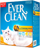 EVER CLEAN LITTERFREE PAWS наполнитель комкующийся для туалета длинношерстных кошек для идеально чистых лап с ароматом свежести желтая полоска (6 л) 