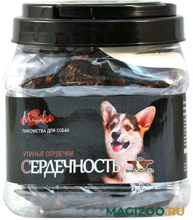 Лакомство Green Qzin Miniki Сердечность для собак маленьких пород утиные сердечки сушеные 375 гр (1 шт)