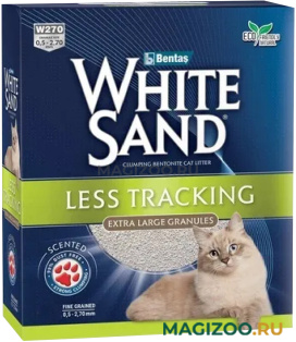 WHITE SAND LESS TRACKING наполнитель комкующийся для туалета кошек не оставляющий следов крупные гранулы (10 л)