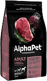 ALPHAPET SUPERPREMIUM ADULT для взрослых собак крупных пород с говядиной и потрошками (3 кг)