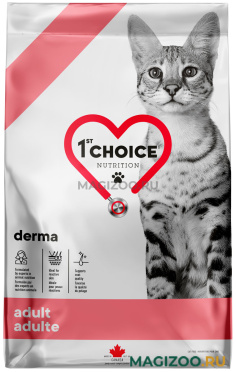 Сухой корм 1ST CHOICE CARE CAT ADULT DERMA беззерновой для взрослых кошек с чувствительной кожей с лососем (1,8 кг)