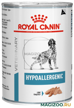 Влажный корм (консервы) ROYAL CANIN HYPOALLERGENIC для взрослых собак при пищевой аллергии (400 гр)