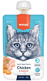 Лакомство WANPY CAT для кошек мясной мусс с курицей и морковью (90 гр)