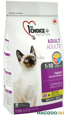 Сухой корм 1ST CHOICE CAT ADULT FINICKY CHICKEN для привередливых взрослых кошек с курицей (2,72 кг)