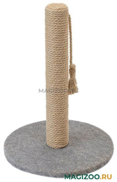 Когтеточка столбик для кошек Eco мини круглая джут серый ковролин 30 х 43 см (1 шт)