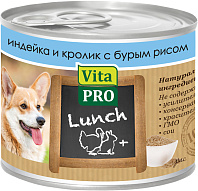 VITA PRO LUNCH для взрослых собак с индейкой, кроликом и рисом (200 гр)