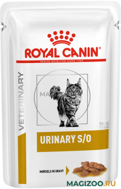 Влажный корм (консервы) ROYAL CANIN URINARY S/O для взрослых кошек при мочекаменной болезни в соусе пауч (85 гр)