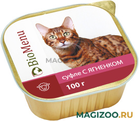 Влажный корм (консервы) BIOMENU для взрослых кошек суфле с ягненком (100 гр)