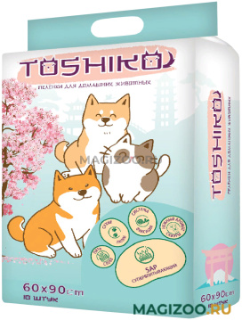 Пеленки впитывающие одноразовые для животных с ароматом сакуры Toshiko 60 х 90 см 10 шт (1 шт)