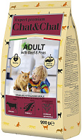 CHAT&CHAT EXPERT PREMIUM ADULT BEEF & PEAS для взрослых кошек с говядиной и горохом (0,9 кг)