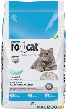 RO CAT NATURAL UNSENTED наполнитель комкующийся для туалета кошек без запаха (10 л)