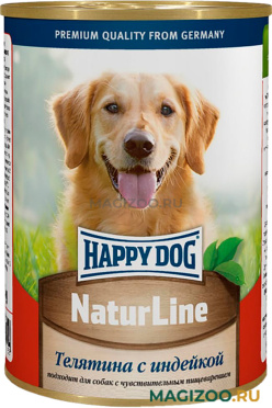 Влажный корм (консервы) HAPPY DOG NATUR LINE для щенков с телятиной и индейкой (410 гр)