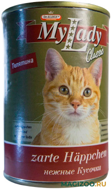 Влажный корм (консервы) DR. ALDER'S MY LADY CLASSIC для взрослых кошек с телятиной в соусе  (415 гр)