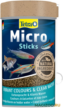 TETRA MICRO STICKS корм палочки для мелких тропических рыб мелкие палочки (100 мл)