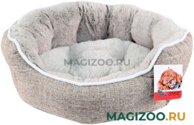 Лежак для животных Pet Choice с двухсторонней подушкой меховой серый 75 х 65 х 24 см (1 шт)