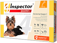 INSPECTOR QUADRO C капли для собак весом до 4 кг против внутренних и внешних паразитов (1 пипетка)