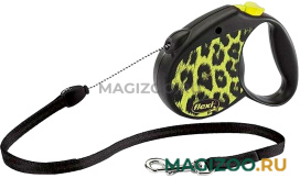 FLEXI SAFARI CORD тросовый поводок-рулетка для животных 5 м размер M желтый леопард (1 шт)