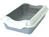 HOMECAT лоток для кошек бортиком серый 37 х 27 х 11,5 см (1 шт)