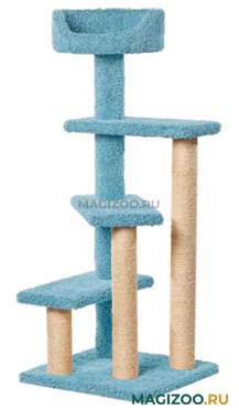 Когтеточка Винтовая лестница Пушок ковролин лазурная (1 шт)