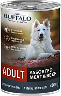 MR.BUFFALO ADULT DOG ASSORTED MEAT & BEEF для взрослых собак всех пород с мясным ассорти и говядиной (400 гр)