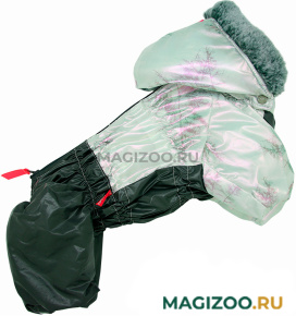 FOR MY DOGS комбинезон для собак белый/графит для девочек FW1085-2021 F (14) 