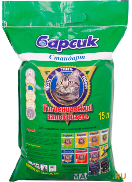 БАРСИК СТАНДАРТ наполнитель впитывающий для туалета кошек (15 л)