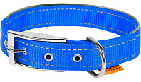 Ошейник нейлоновый для собак двойной со светоотражающей вставкой синий 40 мм 60 – 72 см Collar Dog Extreme (1 шт)