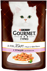 GOURMET A LA CARTE для взрослых кошек с птицей, баклажаном, цукини и томатом а-ля провансаль пауч (85 гр) 