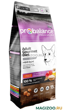 Сухой корм PROBALANCE DOG ADULT GOURMET DIET для привередливых взрослых собак с говядиной и ягненком (15 кг)