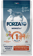 FORZA10 DOG MEDIUM MONODIET LOW GRAIN монобелковый низкозерновой для взрослых собак средних пород при аллергии с кониной и горохом (1,5 кг)